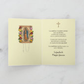 Guadalupe Virgin Mary Funeral condoléances Spaans Bedankkaart (Binnen)