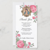 Guadalupe Virgin Mary Funeral condoléances Spaans Bedankkaart (Voorkant)