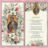 Guadalupe Virgin Mary Funeral condoléances Spaans Bedankkaart