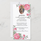 Guadalupe Virgin Mary Funeral condoléances Spaans Bedankkaart (Voorkant)