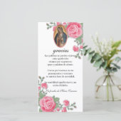 Guadalupe Virgin Mary Funeral condoléances Spaans Bedankkaart (Staand voorkant)