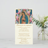 Guadalupe Virgin Mary Funeral condoléances Spaans Bedankkaart (Staand voorkant)