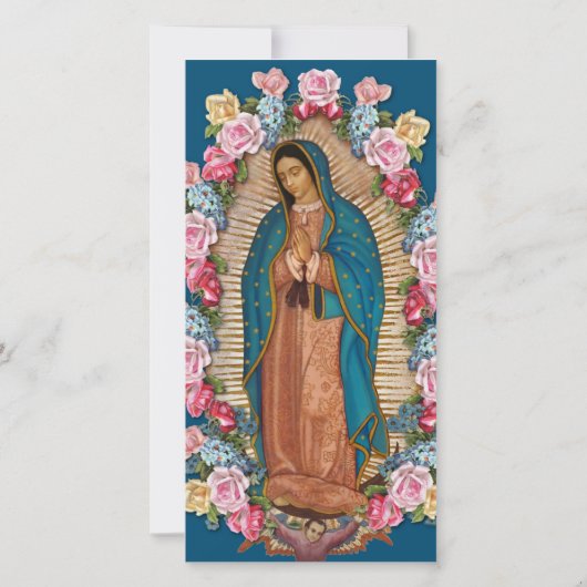 Guadalupe Virgin Mary Funeral condoléances Spaans Bedankkaart (Achterkant)