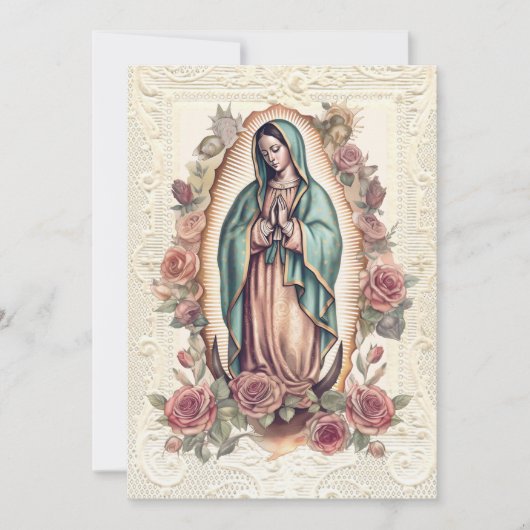 Guadalupe Virgin Mary Funeral condoléances Spaans Bedankkaart (Voorkant)