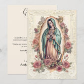 Guadalupe Virgin Mary Funeral condoléances Spaans Bedankkaart (Voorkant / Achterkant)
