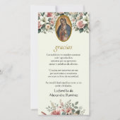 Guadalupe Virgin Mary Funeral condoléances Spaans Bedankkaart (Voorkant)