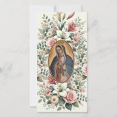 Guadalupe Virgin Mary Funeral condoléances Spaans Bedankkaart (Achterkant)