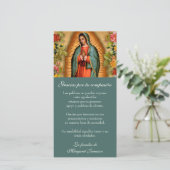 Guadalupe Virgin Mary Funeral condoléances Spaans Bedankkaart (Staand voorkant)