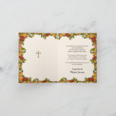 Guadalupe Virgin Mary Funeral condoléances Spaans Bedankkaart (Binnen)