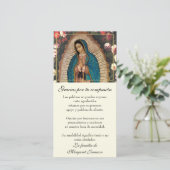 Guadalupe Virgin Mary Funeral condoléances Spaans Bedankkaart (Staand voorkant)