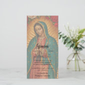Guadalupe Virgin Mary Funeral Condolence Spanish Bedankkaart (Staand voorkant)