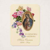 Guadalupe Virgin Mary Funeral Heilige gebed Visitekaartje (Voorkant)