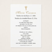 Guadalupe Virgin Mary Funeral Heilige gebed Visitekaartje (Achterkant)