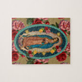 Guadalupe Virgin Mary Red Roses Religieuze Legpuzzel (Horizontaal)
