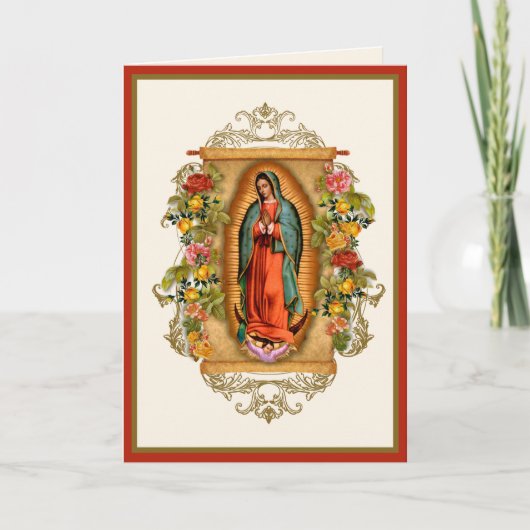 Guadalupe Virgin Mary Religieuze Rozen Rosary Bedankkaart (Voorkant)