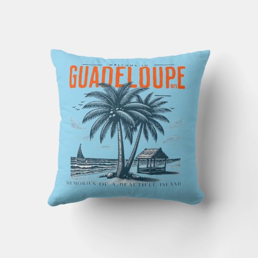 Guadeloupe 971: Souvenirs Tropicales  Kussen (Achterkant)