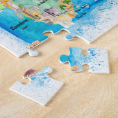 Guadeloupe Antilles Illustrated Travel Map Legpuzzel (Zijkant)