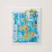 Guadeloupe Antilles Illustrated Travel Map Legpuzzel (Verticaal)