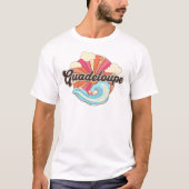 Guadeloupe Frans Caribisch Retro T-shirt (Voorkant)