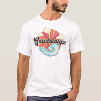 Guadeloupe Frans Caribisch Retro T-shirt