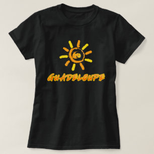 Guadeloupe helder geel en oranje t-shirt