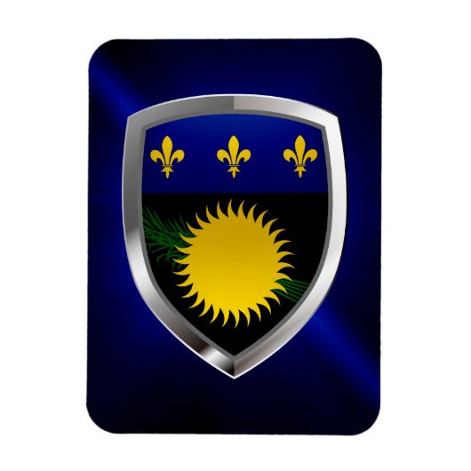Guadeloupe Mettalic Emblem Magneet (Verticaal)