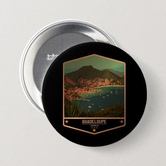 Guadeloupe Ronde Button 7,6 Cm (Voorkant /achterkant)