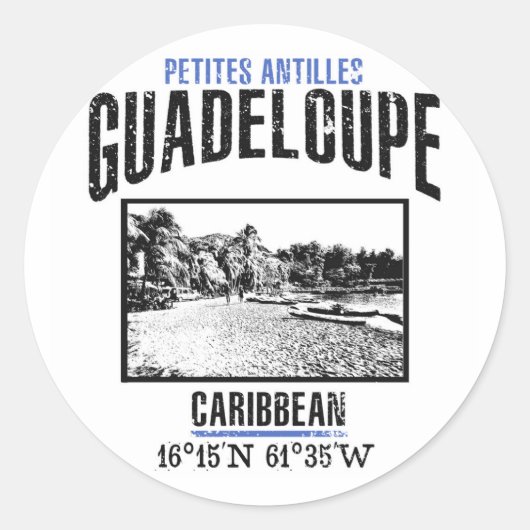 Guadeloupe Ronde Sticker (Voorkant)