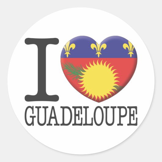 Guadeloupe Ronde Sticker (Voorkant)