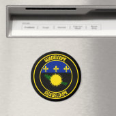 Guadeloupe Round Emblem Magneet (Insitu (Vaatwasser))