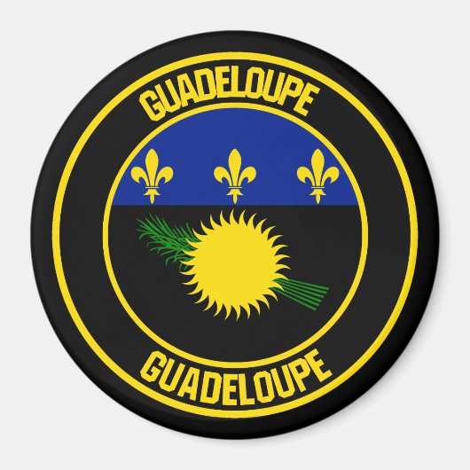 Guadeloupe Round Emblem Magneet (Voorkant)