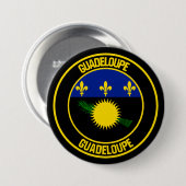 Guadeloupe Round Emblem Ronde Button 7,6 Cm (Voorkant /achterkant)