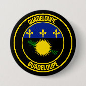 Guadeloupe Round Emblem Ronde Button 7,6 Cm (Voorkant)