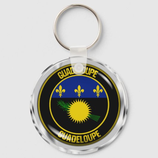Guadeloupe Round Emblem Sleutelhanger (Voorkant)
