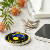 Guadeloupe Round Emblem Sleutelhanger (Zijkant)