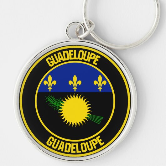 Guadeloupe Round Emblem Sleutelhanger (Voorkant)