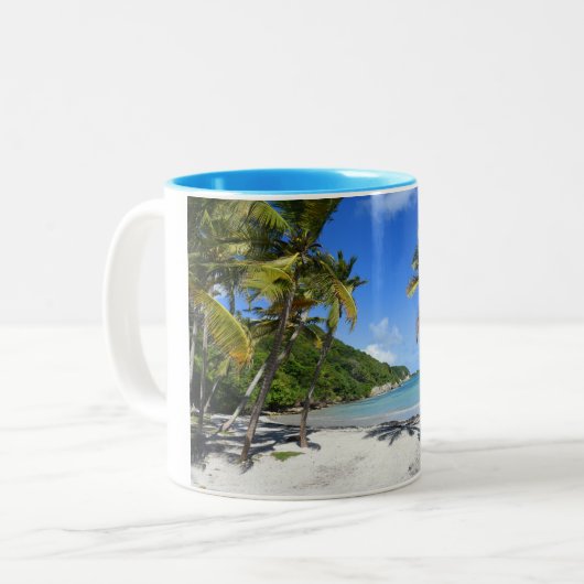 Guadeloupe-strand Tweekleurige Koffiemok (Voorkant links)