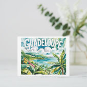 Guadeloupe Tropicale Paysage Caribes Aquarelle Briefkaart (Staand voorkant)