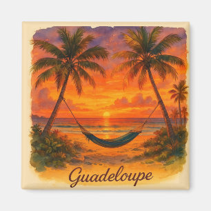 Guadeloupe – Tropische Zonsondergang met Hangmat Magneet