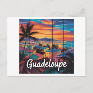 Guadeloupe Tropische Zonsondergang Vibrant Briefkaart