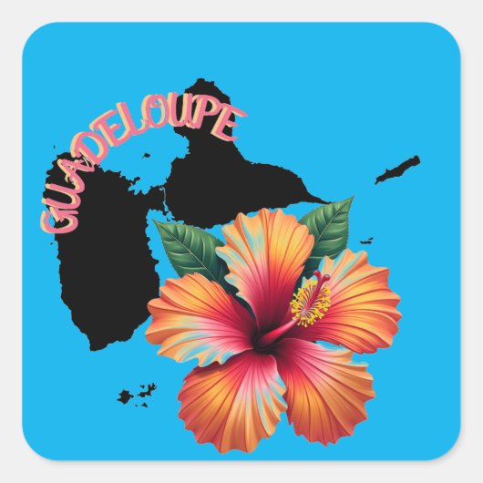 GUADELOUPE VIERKANTE STICKER (Voorkant)
