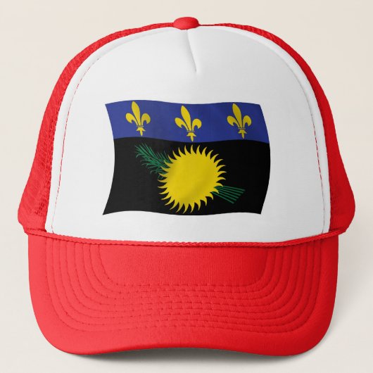 Guadeloupe Vlag Hoed Trucker Pet (Voorkant)