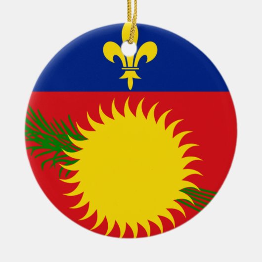 Guadeloupe vlag keramisch ornament (Voorkant)