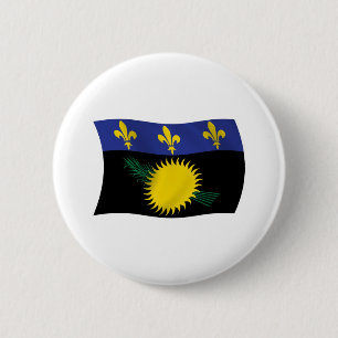 Guadeloupe Vlag Knop Ronde Button 5,7 Cm
