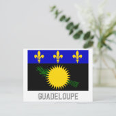 Guadeloupe vlag met naam briefkaart (Staand voorkant)