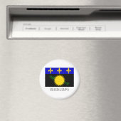 Guadeloupe vlag met naam magneet (Insitu (Vaatwasser))