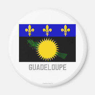 Guadeloupe vlag met naam magneet