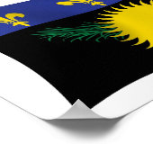 Guadeloupe Vlag Poster Print (Hoek)