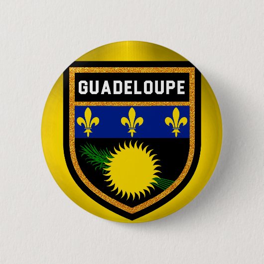 Guadeloupe vlag ronde button 5,7 cm (Voorkant)