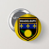 Guadeloupe vlag ronde button 5,7 cm (Voorkant /achterkant)